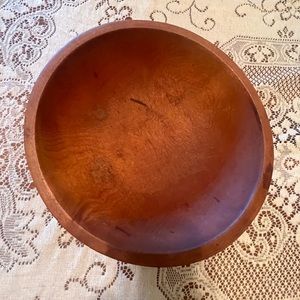 Vintage Munising Wood Bowl 10.5x11 Slightly Oval